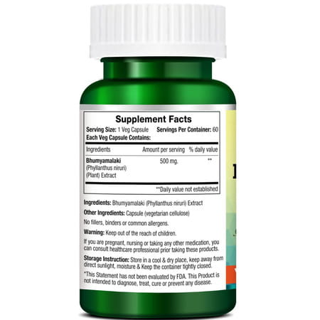 Morpheme Remedies Phyllanthus Niruri Bhumyamlaki 500 Mg - 60 Veg Capsules