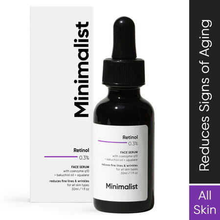 Minimalist 0.3% Retinol Anti Aging Face Serum With Q10 For Fine Lines & Wrinkles (30ml)