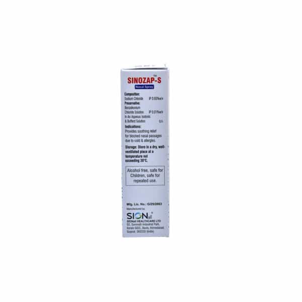Sinozap S Bottle Of 10Ml Nasal Spray