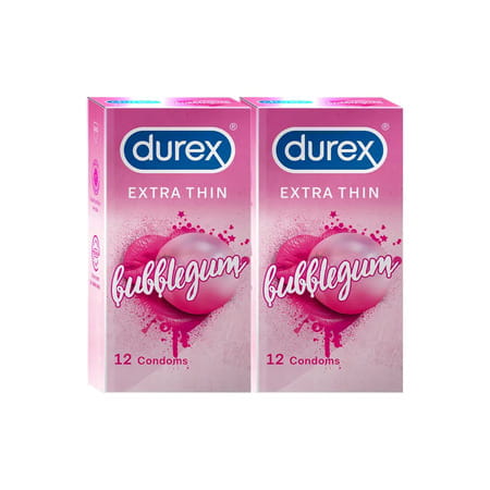 Durex Extra Thin Bubblegum Condom 2 No'S
