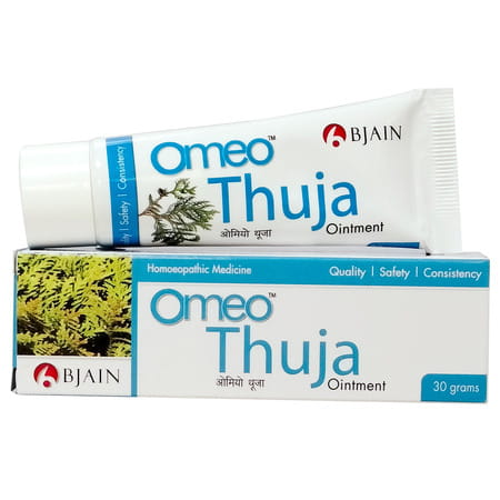 Bjain Omeo Thuja Ointment | Homeopathic Support For Warts | Skin Growths & Blemishes | 2 X 30Gm