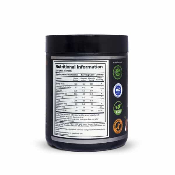 Pumpz Pre Workout Gummies Insane | Imli (Tamrind) | Caffeine And L-Tyrosine | Instant Energy - 60N