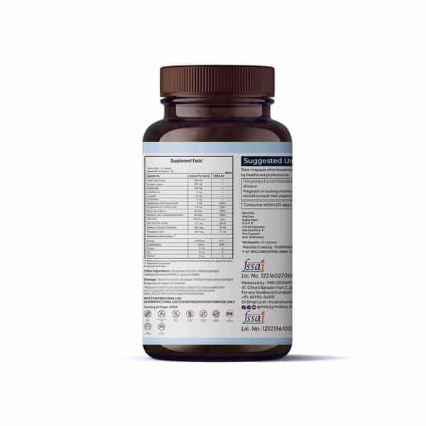 Miduty Thick & Grow - Hair Growth - Alopecia - Biotin - Vitamin B6 - Bioavailable - 60 Capsules