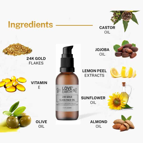 Love Earth 24K Gold Glass Face Oil