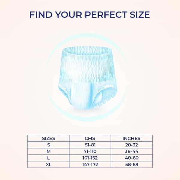 Medisorb Adult Diaper Pants Medium | Pull-Ups | Elastic Waist Size 71-110 Cm | 10 Piece | Pack Of 5