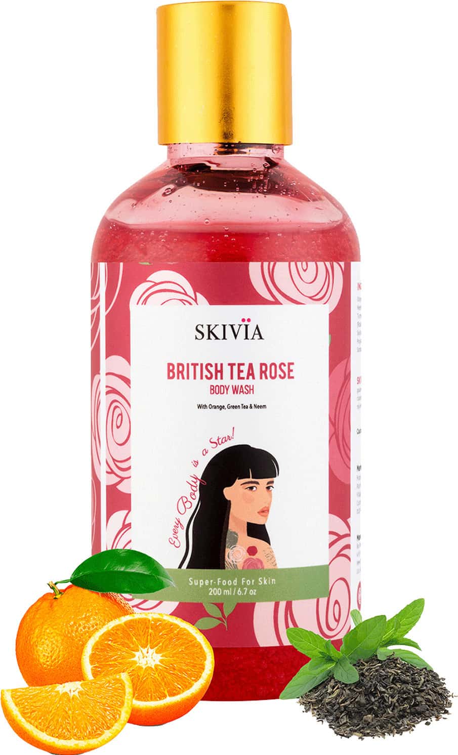 Buy SKIVIA BRITISH TEA ROSE BODY WASH HYDRATES & CLEARS CLOGGED PORES