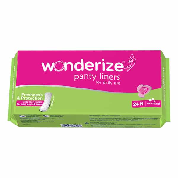 Wonderize Ultra Thin Cotton Panty Liners - 24 Liners Size - 155Mm | Daily Use Freshness & Protection