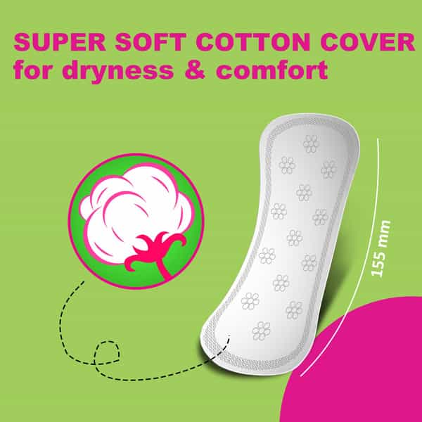 Wonderize Ultra Thin Cotton Panty Liners - 24 Liners Size - 155Mm | Daily Use Freshness & Protection