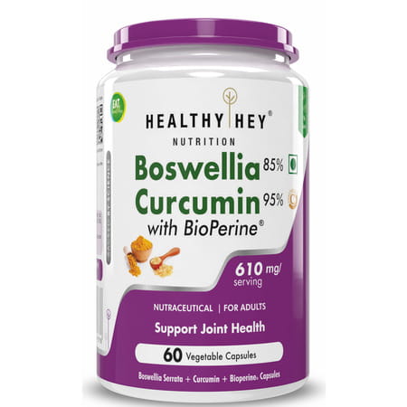 Healthyhey Boswellia Serrata & Curcumin With Bioperine - 60 Vegetable Capsules
