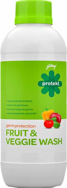 Godrej Protekt Germ Protection Fruit & Veggie Wash Removes Germs Bacteria Fungus & Dirt 500Ml