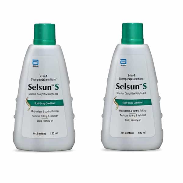 Selsun-S 2-In-1 Anti-Dandruff Shampoo + Conditioner 120Ml (Pack Of 2)
