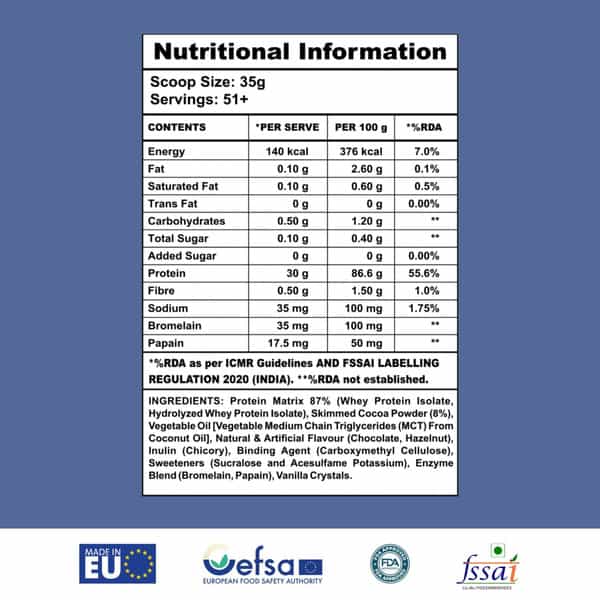 Apex Vitals Whey 2 Pure Whey Digestive Enzymes Muscle Build&Recovery Chocolate Hazelnut 1800G(4 Lbs)