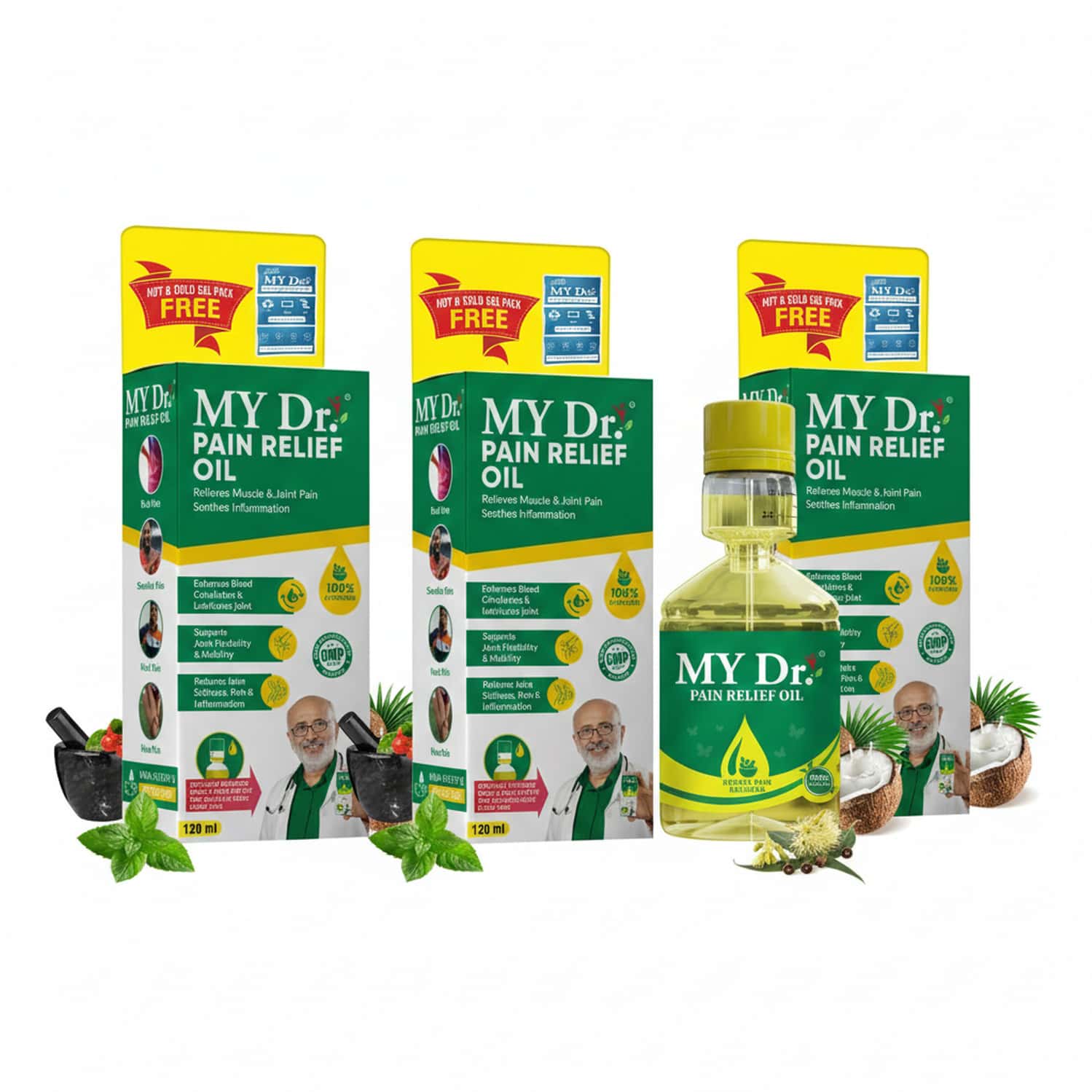 My Dr.Pain Oil Relief Oil | 120ml Pack Of 3