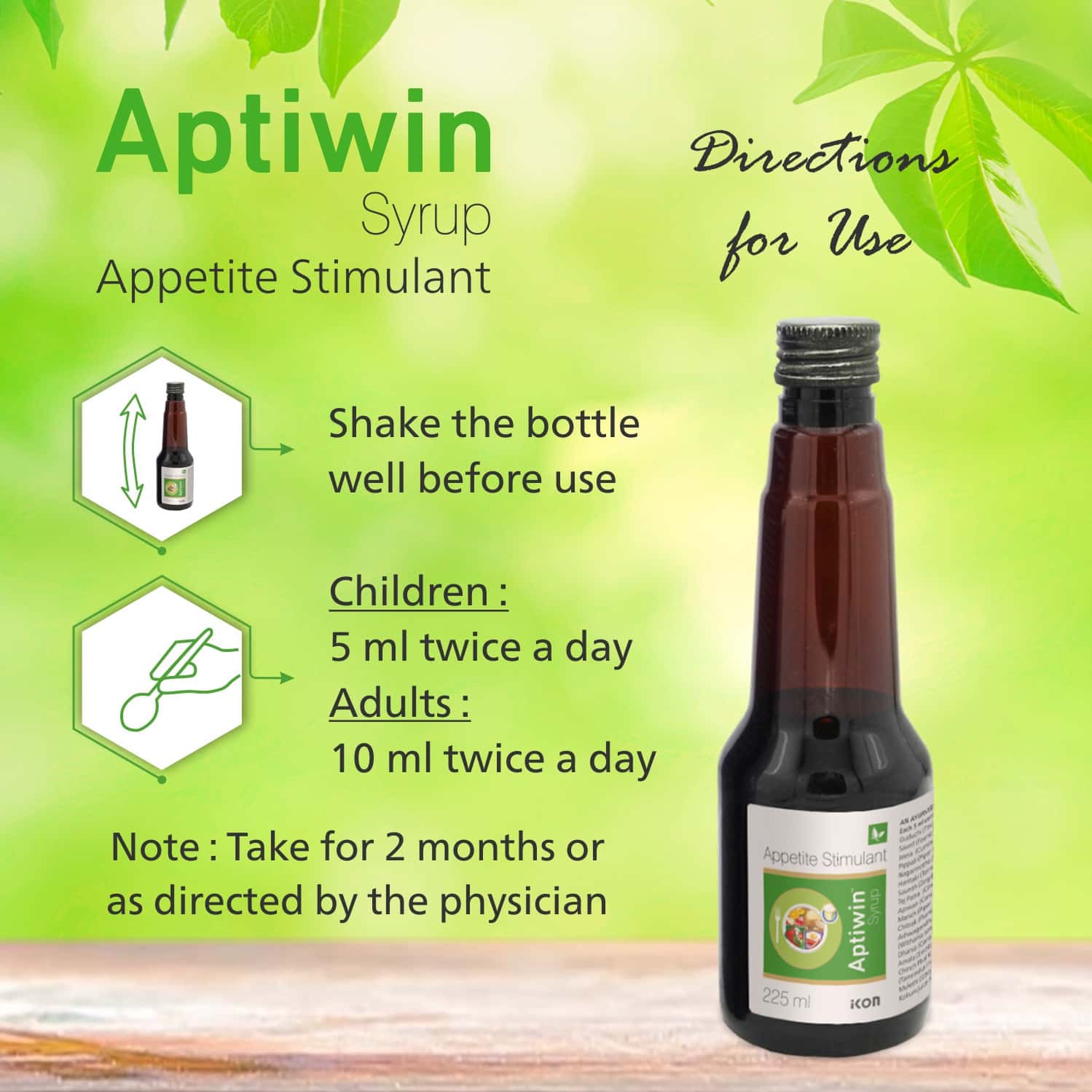 Buy APTIWIN SYRUP 225 ML FOR BOOSTING HEALTHY APPETITE PROMOTES