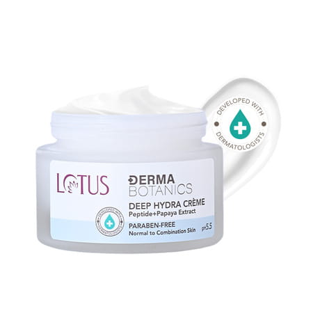 Lotus Dermabotanics Peptide + Papaya Extract Deep Hydra Cream | Ph 5.5 | Normal To Combination | 50g
