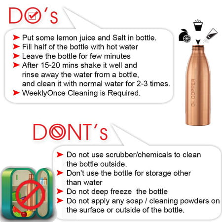 Dr. Copper Worlds First Seam Less Copper Watter Bottle 1 Ltr