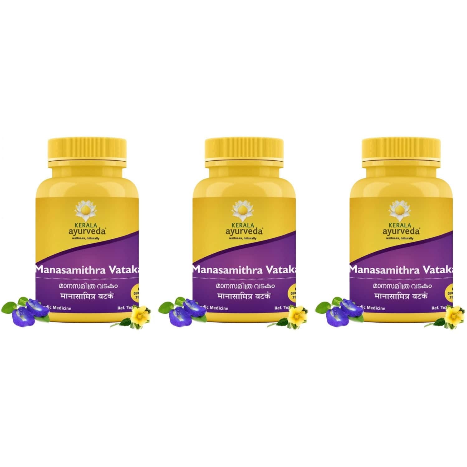 Kerala Ayurveda Manasamithravatakam Gulika - 25 Count X Pack Of 3 (Pack Of 2)