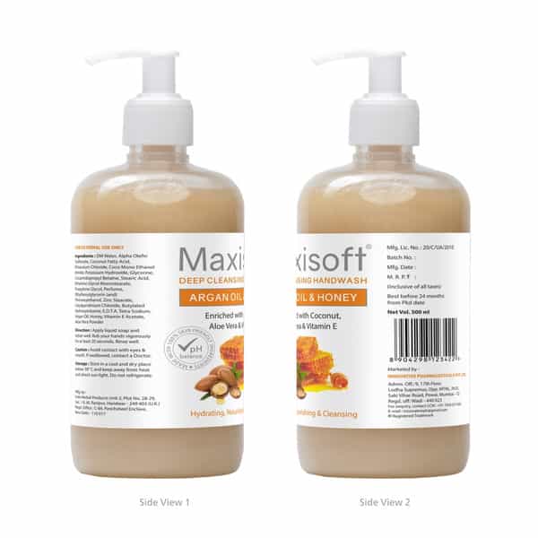 Maxisoft Argan Oil & Honey | Deep Cleansing | Handwash | Bottle | 500 Ml