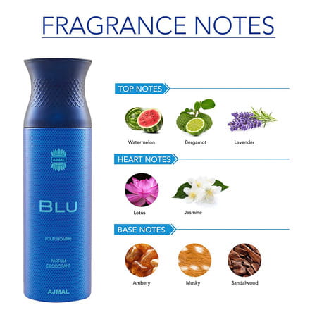 Ajmal 3 Blu Homme For Men And 1 Persuade For Men & Women Deodorants Each 200ml Combo Pack Of 4