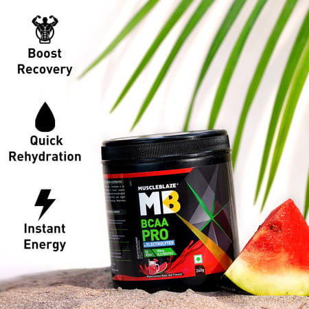 Muscleblaze Bcaa Pro Powder | Powerful Intra Workout (Watermelon Kool Aid | 240G | 30 Servings)