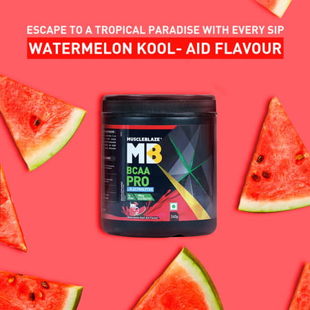 Muscleblaze Bcaa Pro Powder | Powerful Intra Workout (Watermelon Kool Aid | 240G | 30 Servings)