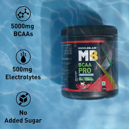 Muscleblaze Bcaa Pro Powder | Powerful Intra Workout (Watermelon Kool Aid | 240G | 30 Servings)