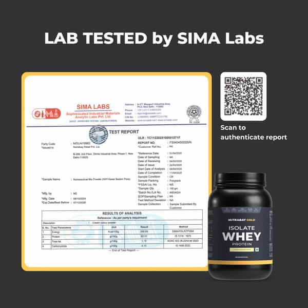 Nutrabay Gold 100% Whey Protein Isolate|26G Protein|Muscle Support & Recovery|Kesar Badam Pista, 1Kg