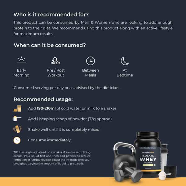 Nutrabay Gold 100% Whey Protein Isolate|26G Protein|Muscle Support & Recovery|Kesar Badam Pista, 1Kg