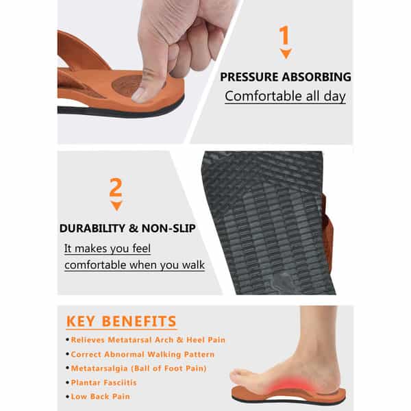 Ortho Cheer Men's Orthopedic And Diabetic Friendly Slipper | Tan | Size 7 -1 Pair