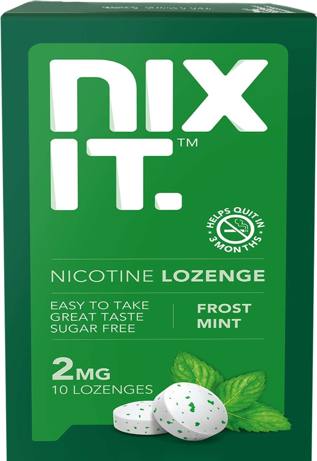 Nixit Nicotine Frost Mint Lozenges 2mg Sugar Free (Pack Of 10) - Helps Quit Smoking
