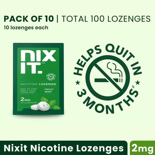 Nixit Nicotine Frost Mint Lozenges 2Mg Sugar Free (Pack Of 10) - Helps Quit Smoking