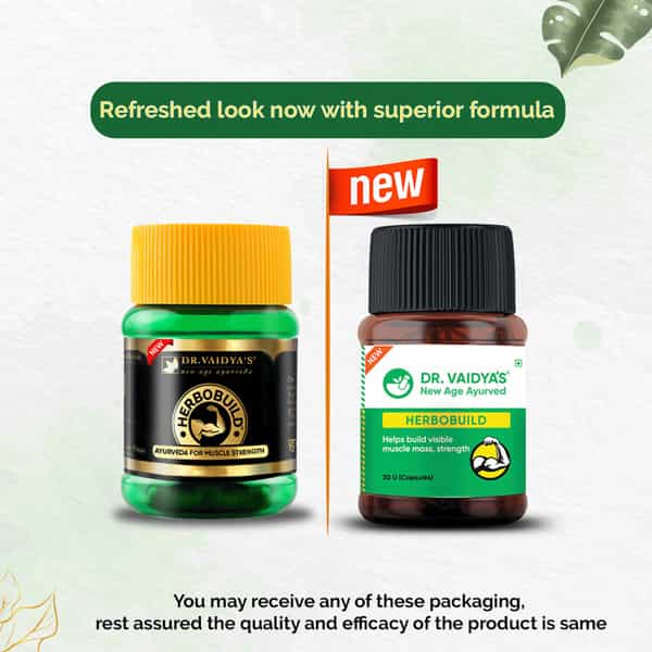 Dr. Vaidya's New Herbobuild - 30 Capsules - Pack Of 4