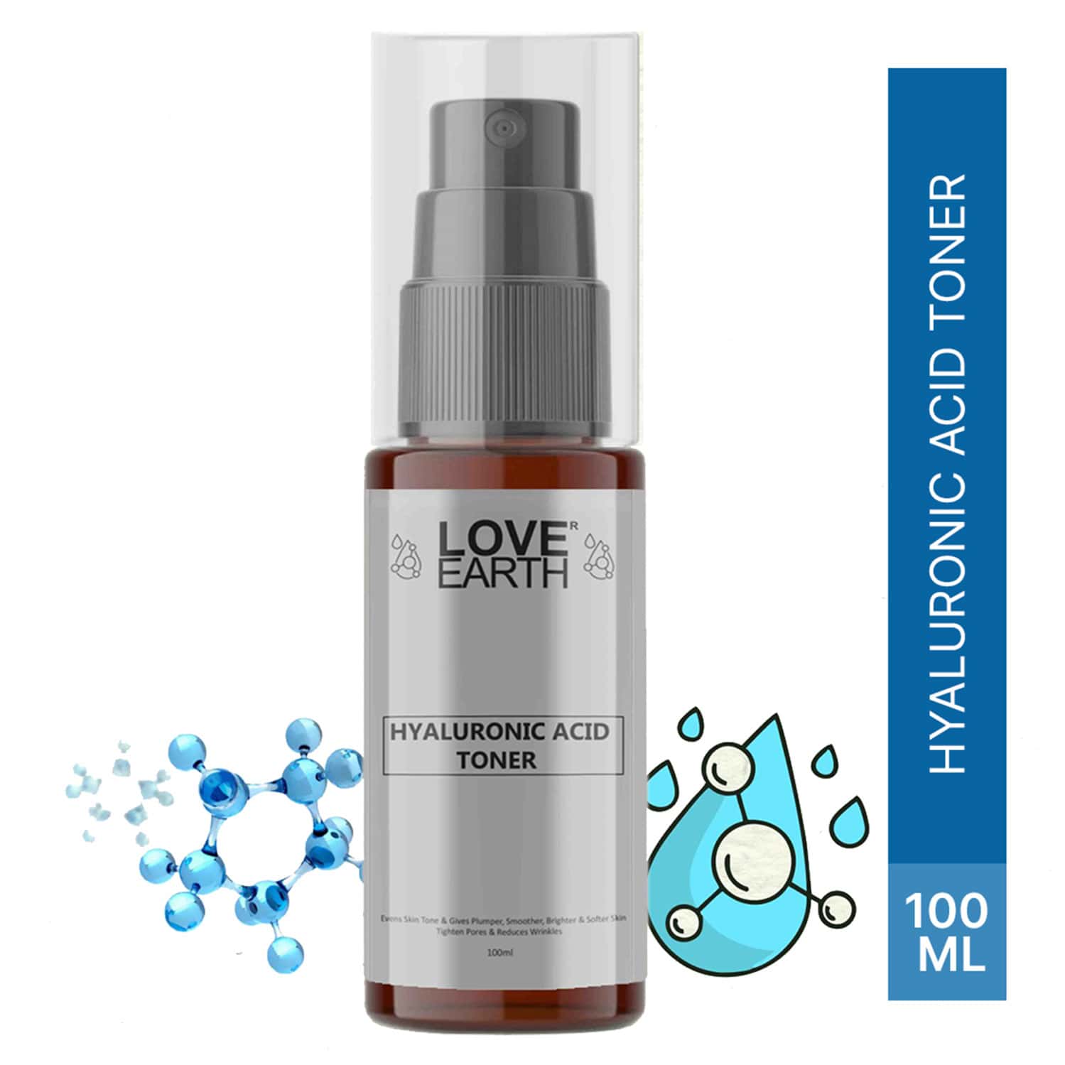 Love Earth Hyaluronic Acid Toner With Grape Seed Extract And Hyaluronic Acid 100ml