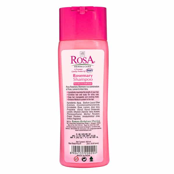 Rosa Rosemary Shampoo With Rosemary Oil & Aloevera For Dry And Dull Hair I Pack Of 1- 500 Ml