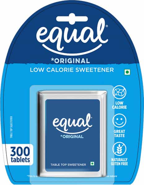 Equal Original Low Calorie Sweetener Sugar Free Low Calories Sugar Control 300 Tablets Pack Of 4