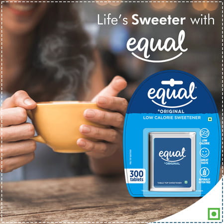 Equal Original Low Calorie Sweetener Sugar Free Low Calories Sugar Control 300 Tablets Pack Of 4
