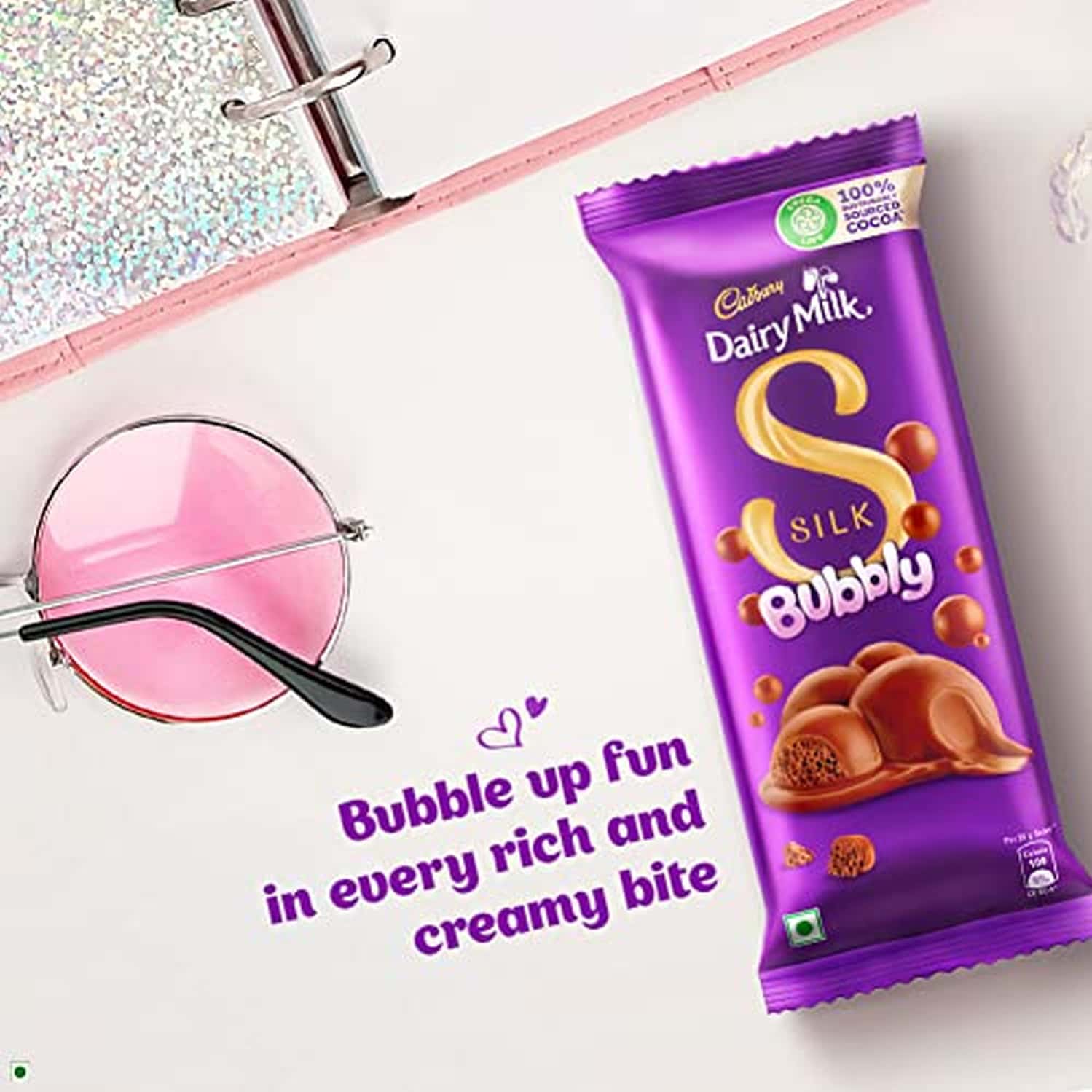 Buy CADBURY DAIRY MILK SILK BUBBLY CHOCOLATE BAR, 120 G Online & Get