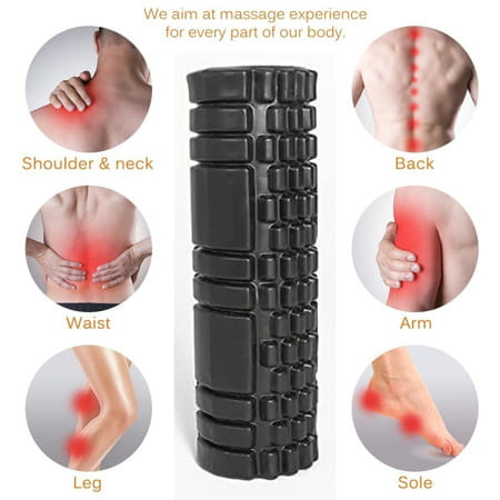 Healthtrek Yoga Foam Roller For Trigger Points (33 Cm) - Black