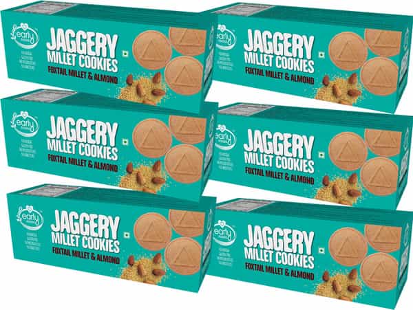 Early Foods Pack Of 6 - Foxtail Millet & Almond Jaggery Cookies