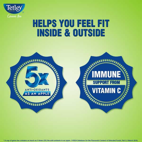 Tetley Green Tea With Lemon & Honey Immune With Added Vitamin C 100 Tea Bags