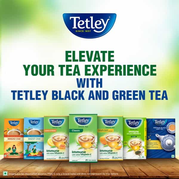 Tetley Green Tea With Lemon & Honey Immune With Added Vitamin C 100 Tea Bags