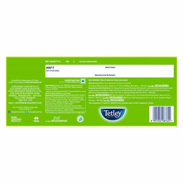 Tetley Green Tea With Lemon & Honey Immune With Added Vitamin C 100 Tea Bags