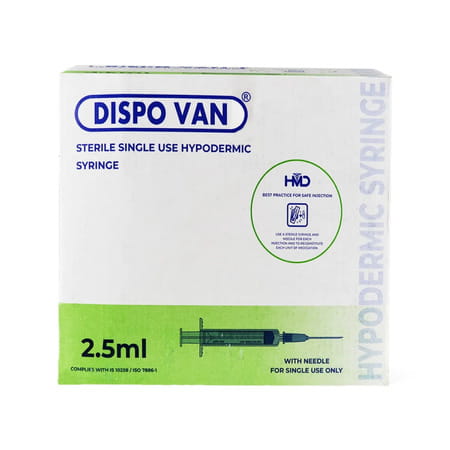 Hmd Dispovan 23 G X 1 Inch X 2.5 Ml Syringe 1 No's