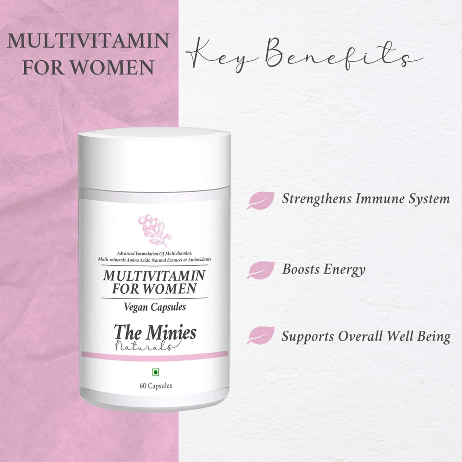Buy MINIES NATURALS FLAX SEED OIL & MULTIVITAMINS FOR WOMEN VEGAN