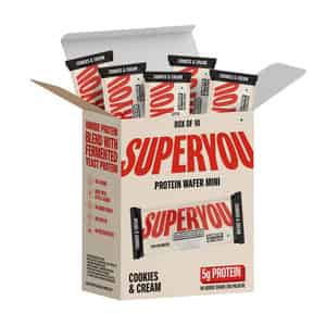 Superyou Cookies & Cream Protein Wafer Mini Bars (pack Of 10)| 5g Protein | Made With Atta & Jowar