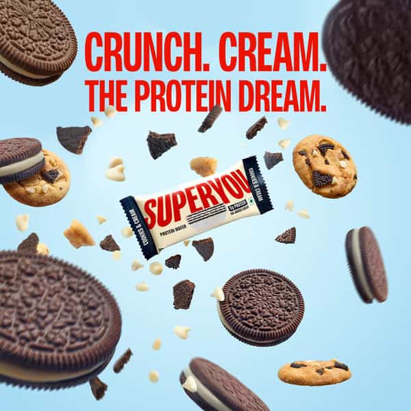 Superyou Cookies & Cream Protein Wafer Mini Bars (Pack Of 10)| 5G Protein | Made With Atta & Jowar