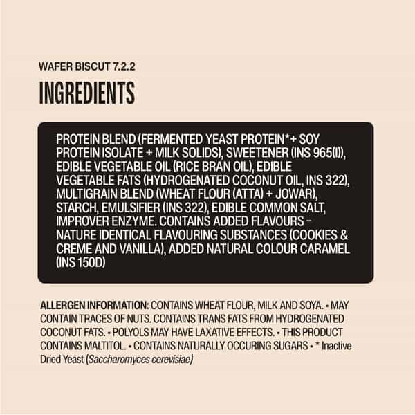 Superyou Cookies & Cream Protein Wafer Mini Bars (Pack Of 10)| 5G Protein | Made With Atta & Jowar