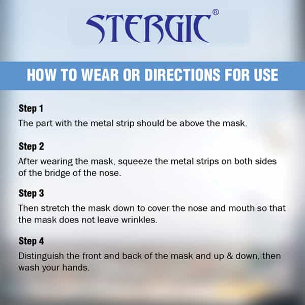 Stergic Softloop 3 Ply Disposable Face Mask Soft & Breathable Non-Woven Fabric With Earloop