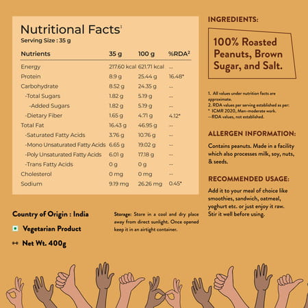 Nutrabay Foods Original Peanut Butter (Creamy) - 400g