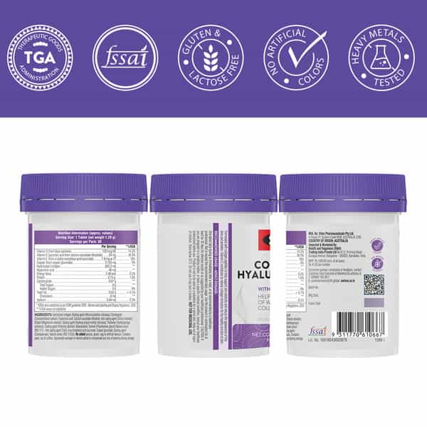 Swisse Collagen+ Hyaluronic Acid | Collagen Peptides With Ha | Vitamin C & E | 30 Tablets (Unisex)